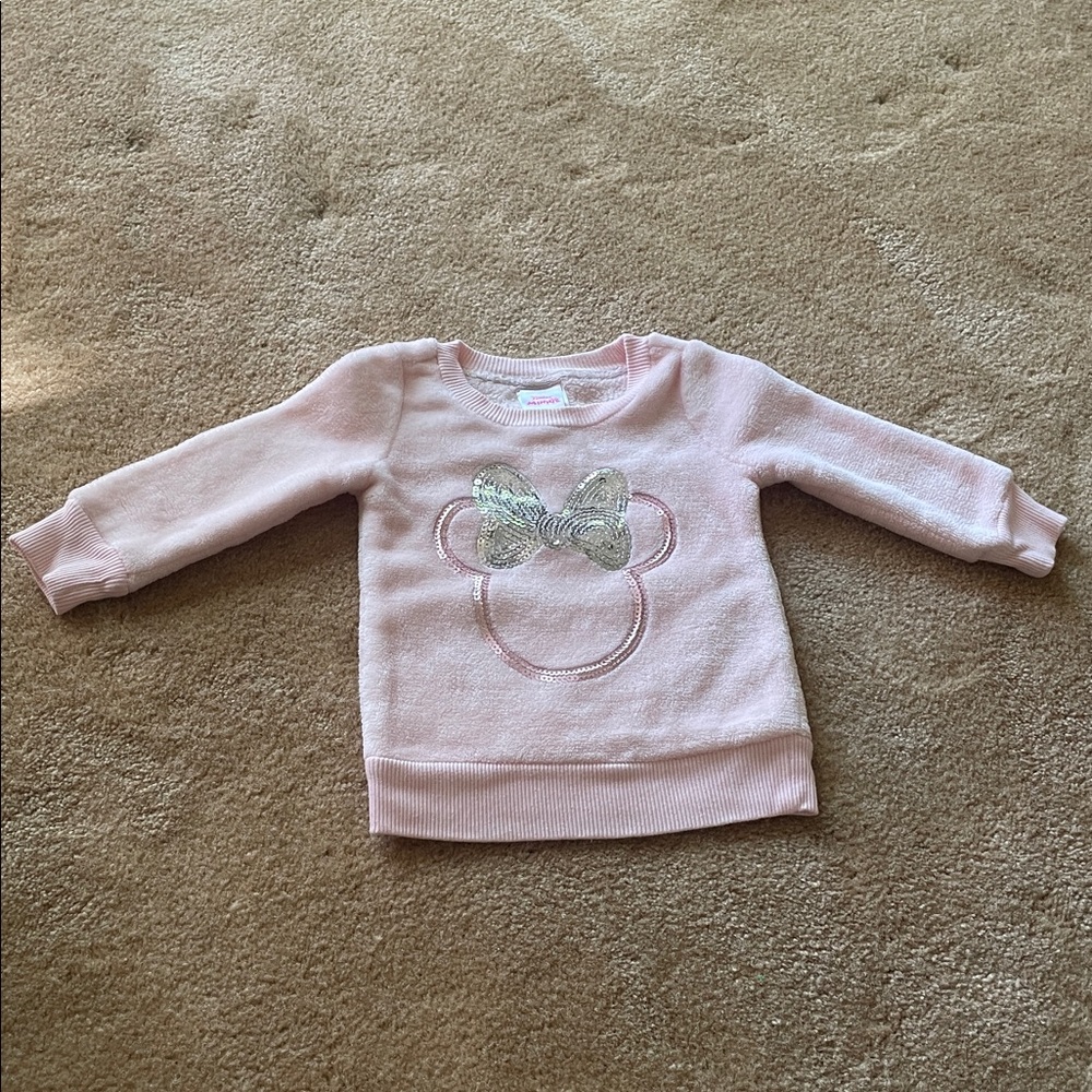 Pink Sweatshirt with Silver Bow Design